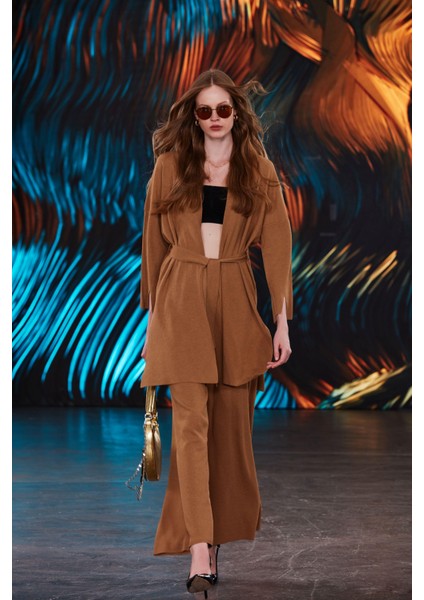 Camel Boru Paça Basic Triko Pantolon indirimleri