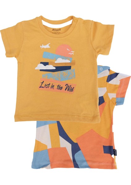 Baskılı Geometrik Desenli T-Shirt 2'li Set