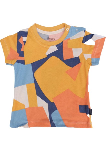 Baskılı Geometrik Desenli T-Shirt 2'li Set modelleri