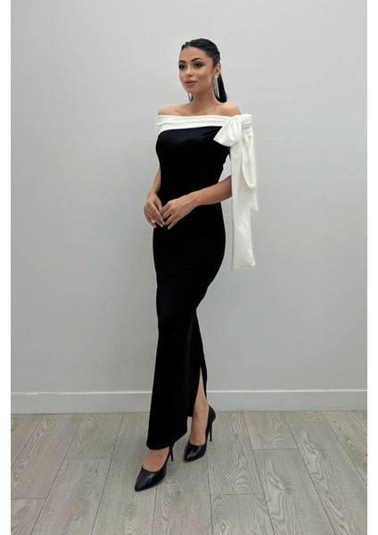 Scuba Kumas Şal Tasarımlı Kalem Elbise - Siyah fiyatları