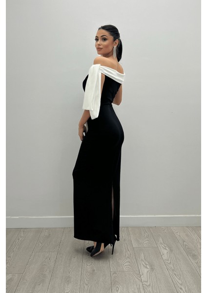 Scuba Kumas Şal Tasarımlı Kalem Elbise - Siyah indirimleri