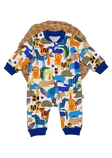 Hayvan Desenli Bebek Tulum