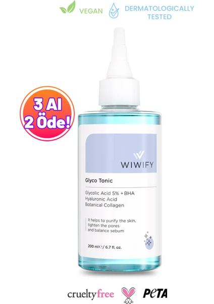 Arındırıcı Cilt Komedon Siyah Nokta Tonik (Glycolic Acid 5% Aha Bha)