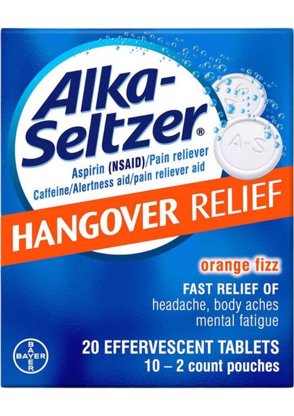 Alka Seltzer Alka-Seltzer Hangover Relief Orange Fizz 20 Effervescent Tablets