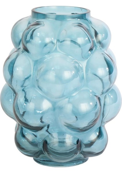 Mavi Kabarcık Cam Vazo 2 20*20*26 cm AK.JK0040