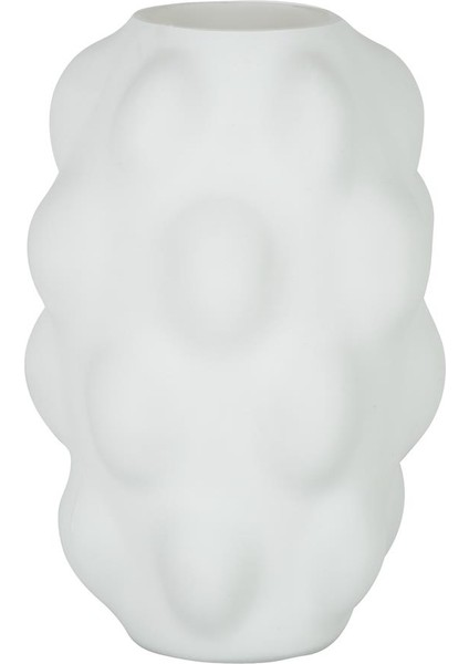 Beyaz Kabarcık Cam Vazo 1 21,5*21,5*32 cm AK.JK0029
