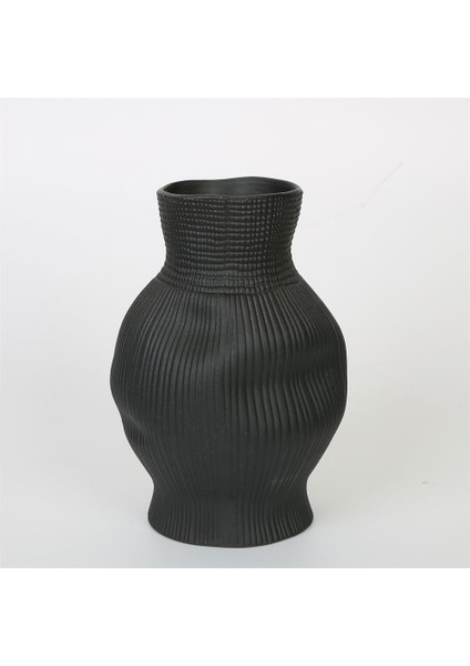Siyah Darbeli Vazo Uzun 17*17*30 cm AK.JM00009