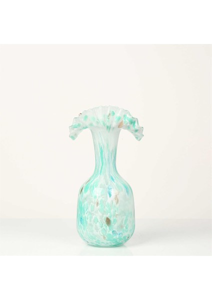 Beyaz Yeşil Cam Vazo 14*29CM AK.P349.374129