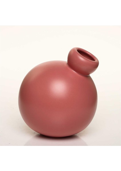 Suncoral Yuvarlak Kırmızı Vazo 13*13*15 cm AK.JL0026