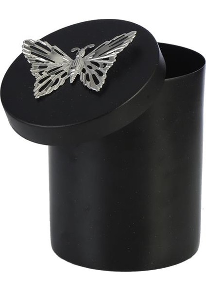 Mat Siyah Çiçek Kutu Mumluk 9*11,5 cm AK.JA0191