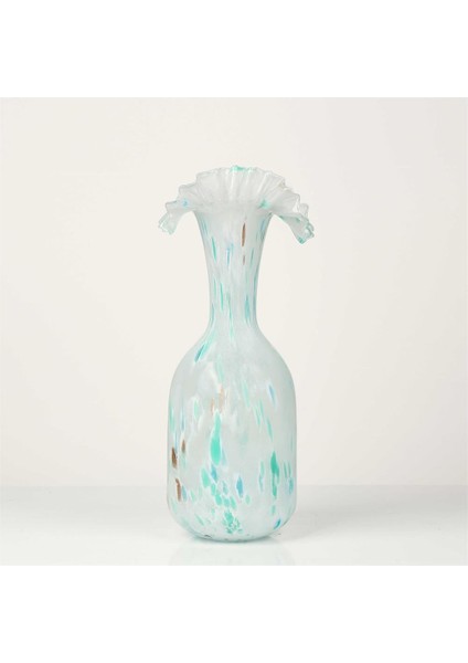 Beyaz Yeşil Cam Vazo 15*37CM AK.P349.374112