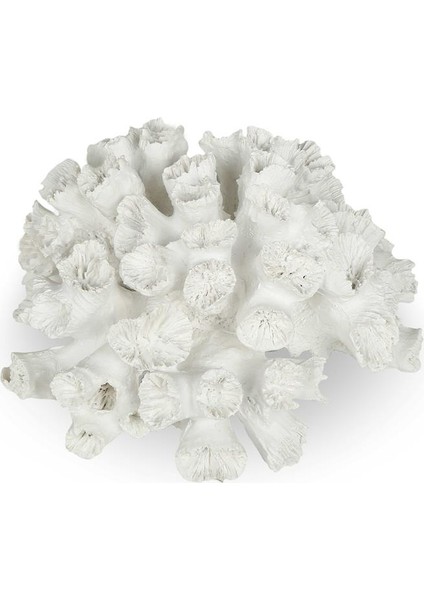 Beyaz Mercan Resin Obje 20*20*9 cm AK.P356.370046