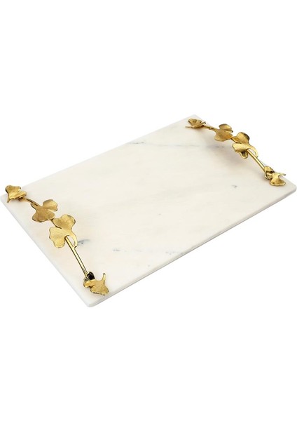 Beyaz Mermer Tepsi 25*41*7 cm AK.KKD0104