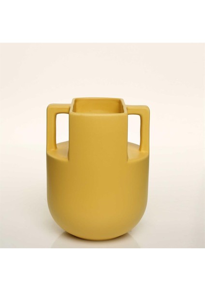 Handle Sarı Vazo Orta 16*16*20 cm AK.JL0040