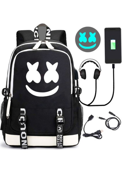 Alan Walker USB Şarj Portlu Sırt Seti Çanta (Yurt Dışından)