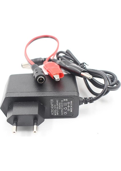 12V 1000MA Kurşun Asit Kuru Akü Şarj Adaptörü Akü Takviye Cihazı Soketli Krokodilli