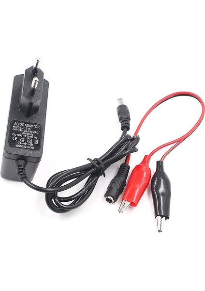 12V 1000MA Kurşun Asit Kuru Akü Şarj Adaptörü Akü Takviye Cihazı Soketli Krokodilli