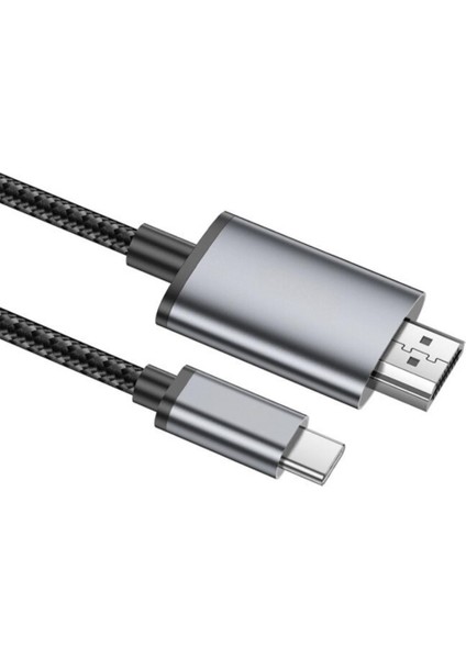 4K 30Hz Type-C To HDMI Dönüştürücü Görüntü Aktarım Kablosu 2metre Type-C To HDMI Görüntü Kablo