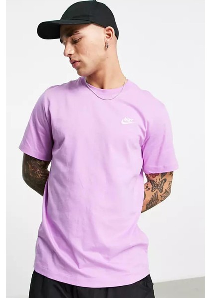 Sportswear Clup Tee Lila Renk Erkek Spor Tişört