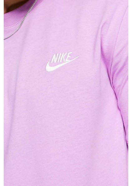 Sportswear Clup Tee Lila Renk Erkek Spor Tişört modelleri