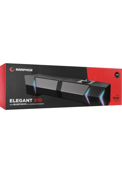 Elegant X10 2.0 Bluetoothlu Rms 3W*2 Rgb Işıklı Multimedia USB 5V 45DB Gaming Oyuncu Speaker