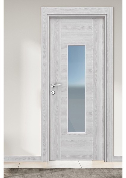 Melamin Modern Ivriz Camlı Oda Kapısı, 76/204/9-13 cm