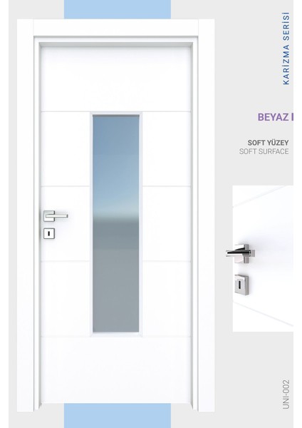 Melamin Karizma Iki Camlı Oda Kapısı, Beyaz, 76/204/14-17 cm fiyatları