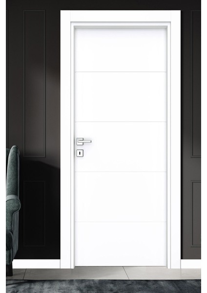 Melamin Karizma Iki Oda Kapısı, Beyaz, 76/204/9-13 cm