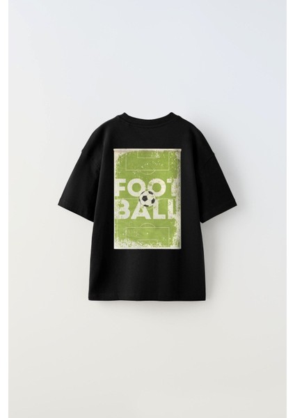 Believe Yazılı Futbol Tasarım Baskılı Siyah Çocuk T-Shirt modelleri