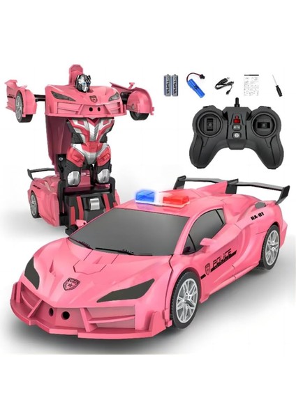 Uzaktan Kumandalı Araba - Robot Rc Arabaları Dönüştürün, Bir Düğme Deformasyonu ve 360 ° Dönme Drift, 6+ Yaş Üzeri Kızlar Için Pembe Rc Arabalar (Pembe) (Yurt Dışından)