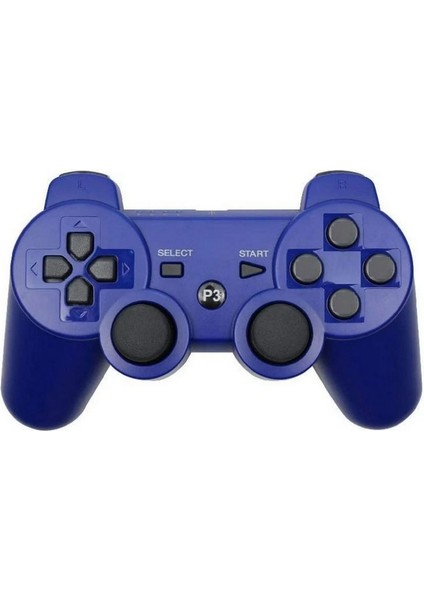 P3 Doubleshock Ps3 Playstation 3 Için Uyumlu Kablosuz Titreşimli Oyun Kolu Gamepad Joystick controller Mavi