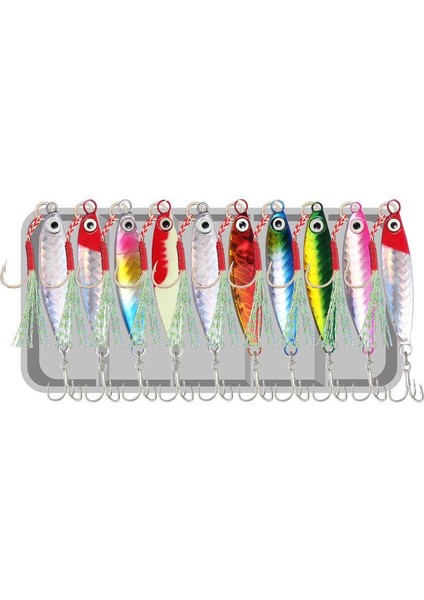 10 Adet 20GR 6cm Kutulu Metal Rapala Jig Seti Balık Olta Yemi Parlak Gerçekçi Zoka