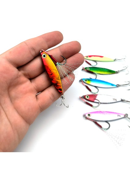 10 Adet 20GR 6cm Kutulu Metal Rapala Jig Seti Balık Olta Yemi Parlak Gerçekçi Zoka