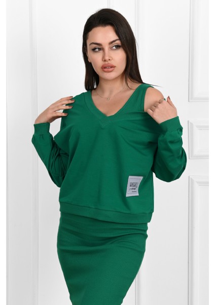 Kadın Askılı Sweatshirtli Elbise 3711-23