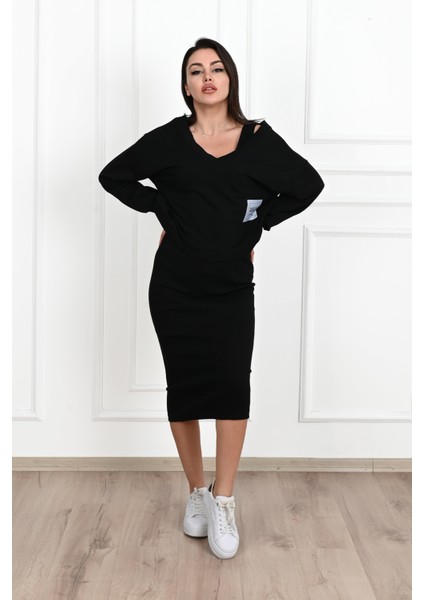 Kadın Askılı Sweatshirtli Elbise 3711-23 modelleri