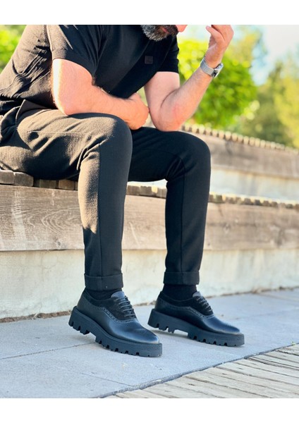 3279 Deri Siyah Erkek Casual Ayakkabı