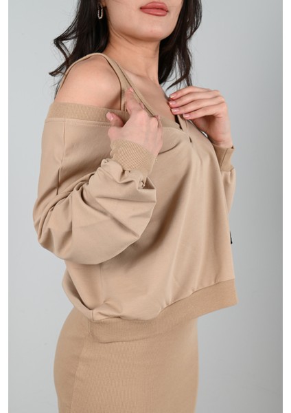 Kadın Askılı Sweatshirtli Elbise 3711-23 indirimleri