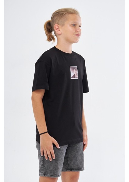 Atatürk Tasarım Baskılı Siyah Çocuk T-Shirt fırsatları