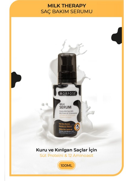 Milk Therapy Keratin Saç Serumu 100 Ml-Yıpranmış Saçları Onarıcı, Yumuşak ve Canlı Saçlar