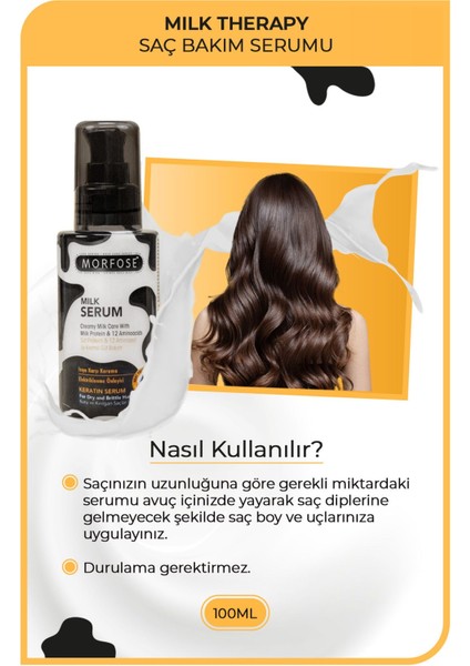 Milk Therapy Keratin Saç Serumu 100 Ml-Yıpranmış Saçları Onarıcı, Yumuşak ve Canlı Saçlar modelleri