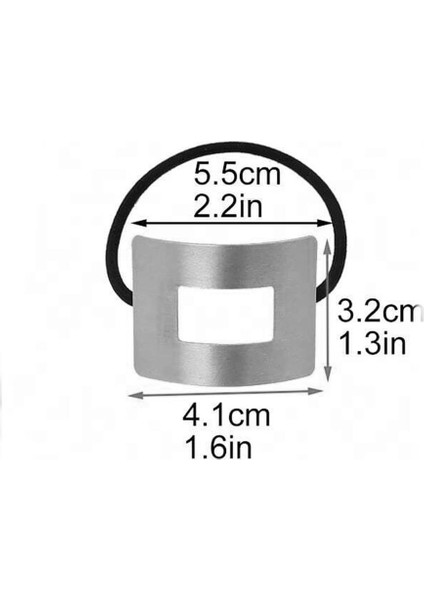 Fool's Geometry Rectang Metal Lastikli Saç Tokası