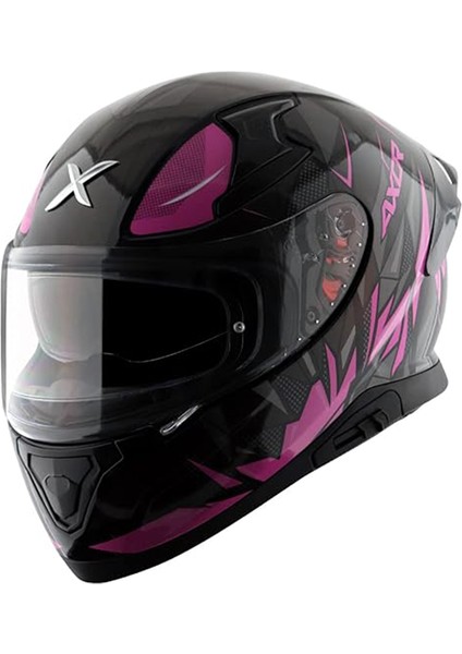 Apex/hunter E Full Face Parlak Siyah Pembe (M/c)-