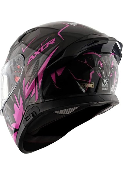 Apex/hunter E Full Face Parlak Siyah Pembe (M/c)-