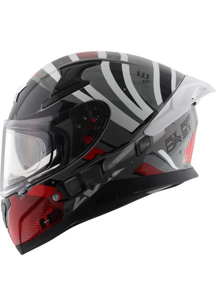 Apex/hex 2 E Full Face Parlak Gri Kırmızı (M/c)-
