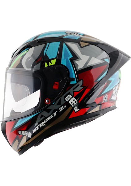 Street Bobby E Hex Full Face Parlak Mavi Kırmızı (M/c)- modelleri