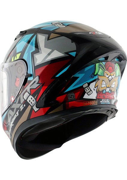 Street Bobby E Hex Full Face Parlak Mavi Kırmızı (M/c)- fırsatları