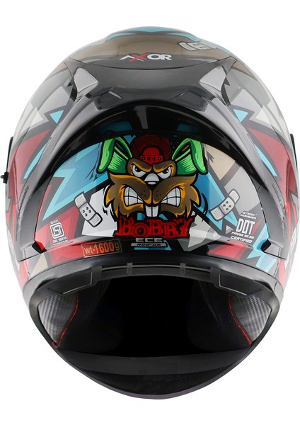 Street Bobby E Hex Full Face Parlak Mavi Kırmızı (M/c)- indirimleri