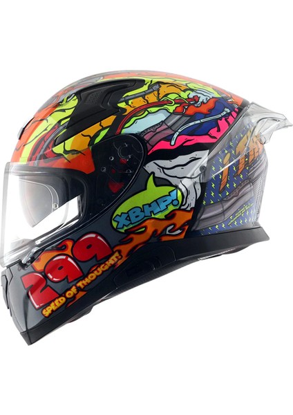 Apex/xbhb 299 Full Face Parlak Sarı Mavi (M/c)-