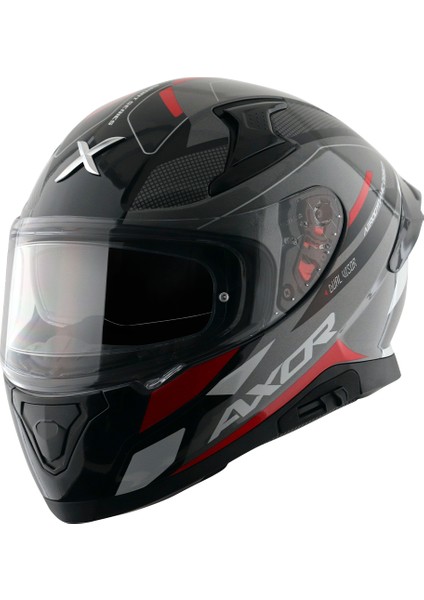 Apex/turbıne Full Face Parlak Gri Kırmızı (M/c)-