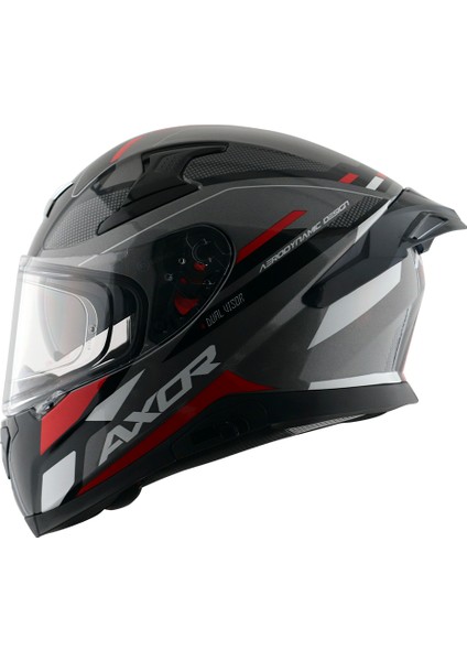 Apex/turbıne Full Face Parlak Gri Kırmızı (M/c)-